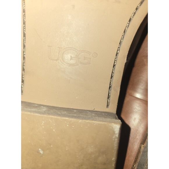 UGG Australia Women’s 9.5 Brown Leather Ankle Boots | Side Zip | Round Toe | Cla - Picture 10 of 13
